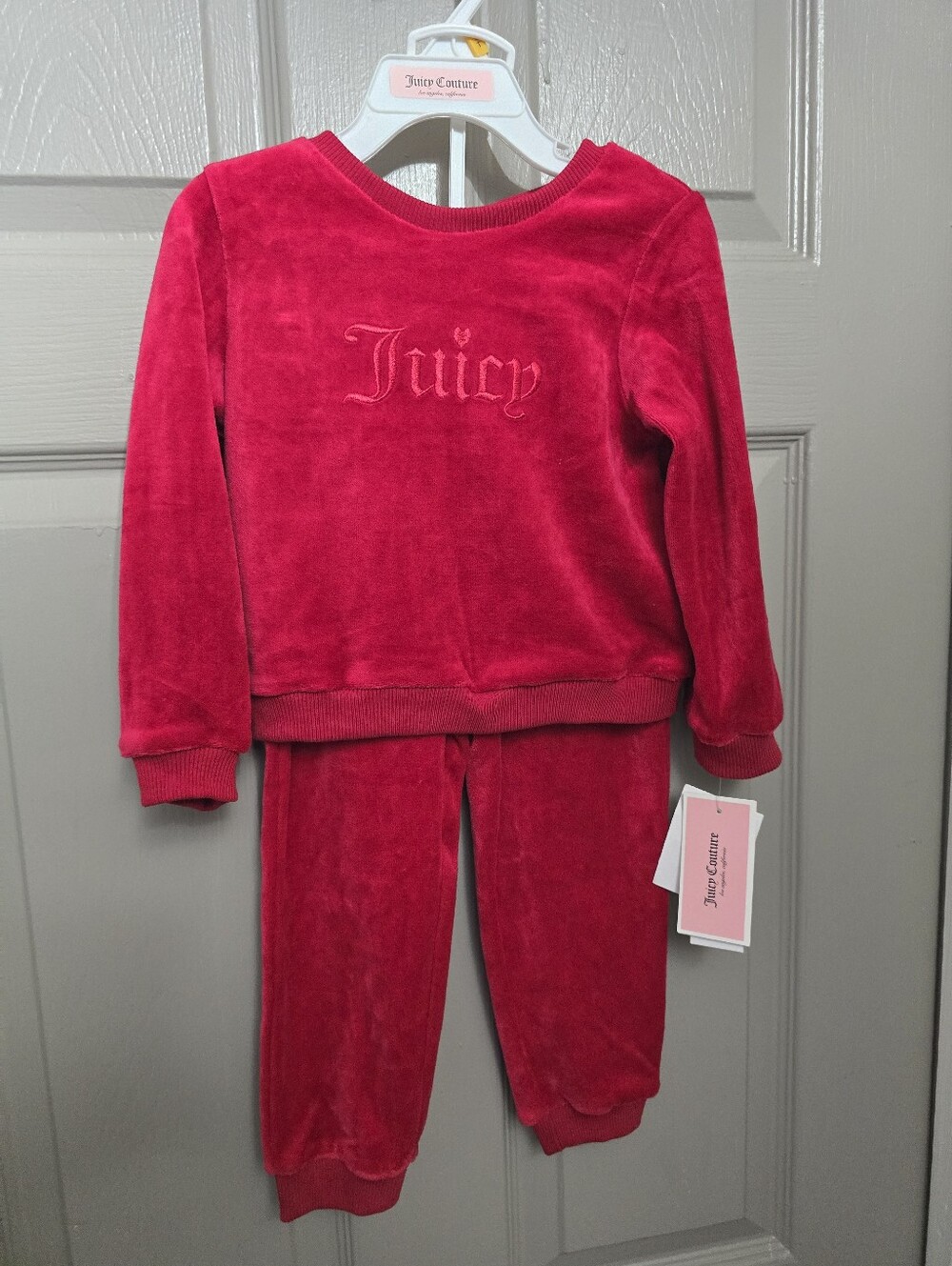 Juicy Couture Red Velour Kids Matching Set 3t NWT